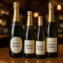 Personalisierte etiketten für champagner