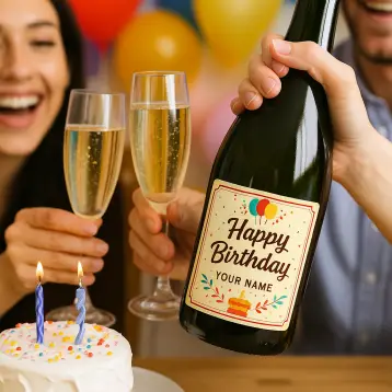 Personalisierbares Etikett zum Geburtstag