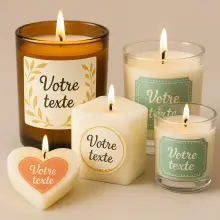 Personalisierte etiketten für kerze