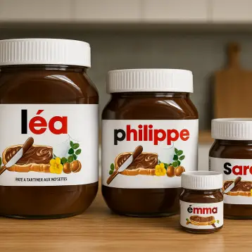 Customizable label for a jar of Nutella