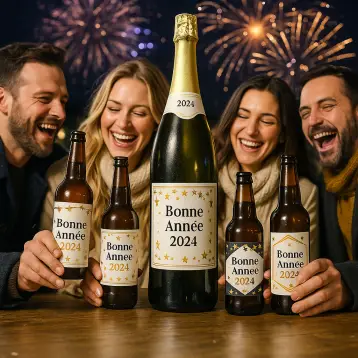 Customizable new year label