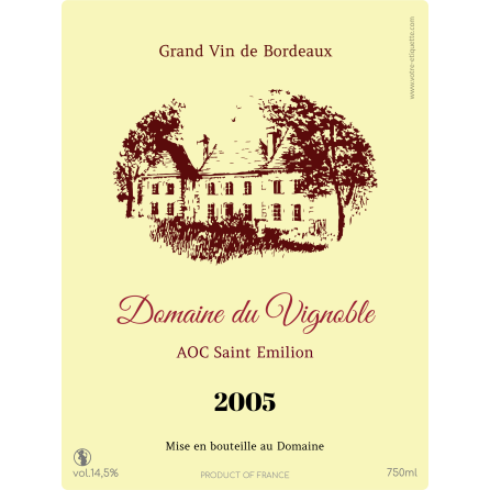 Personalized label Bordeaux