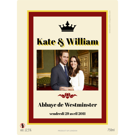 Kate and William Personalized Wedding Sticker