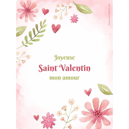 Personalized sticker label Valentine's day template
