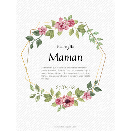 Personalized label template pastel mother's day