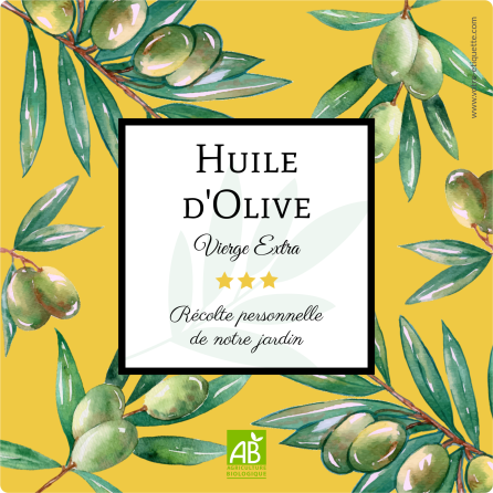 Personalized sticker label pastel olive oil