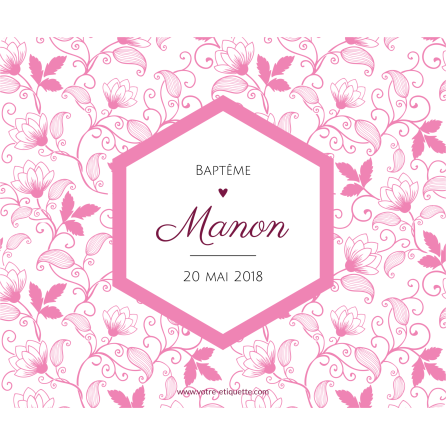 Personalized sticker pink diamond baptism