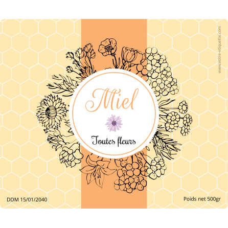 Personalized sticker honey all flowers