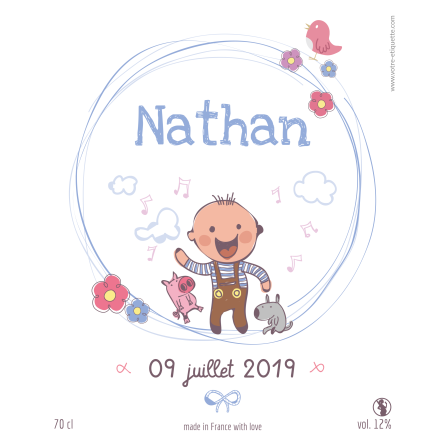 Self-adhesive personalized label simple baptism