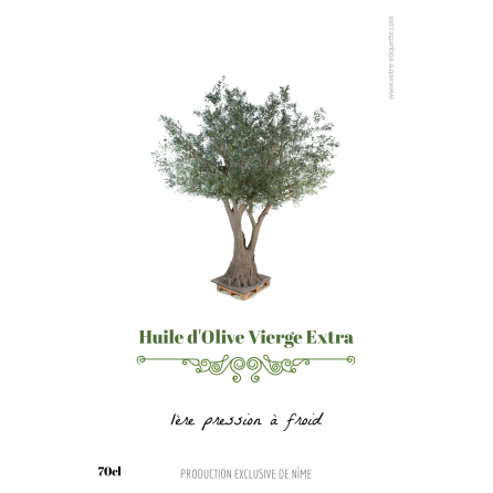 Custom label olive oil model tree