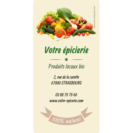 Personalized self-adhesive label for pro grocery store address