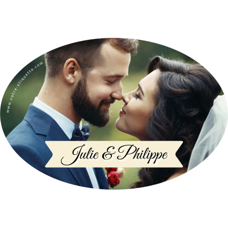 Personalized oval wedding sticker