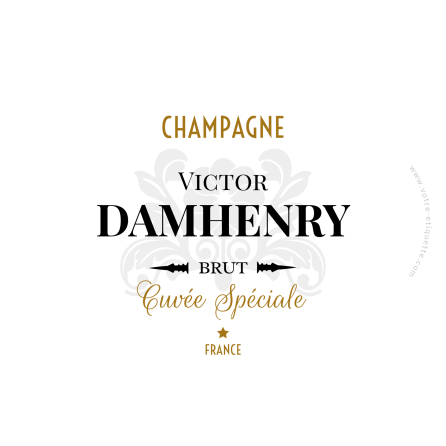 Champagne Damhenry personalized sticker label
