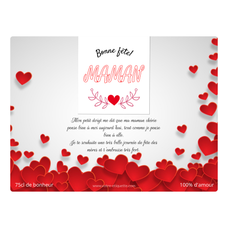 Personalized label template mother's day heart
