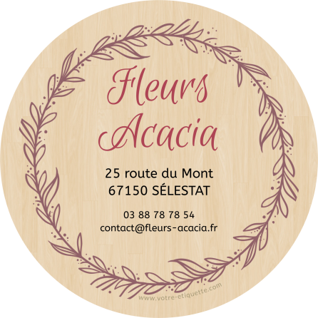 Personalized sticker label round address flowers