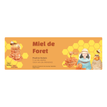 Personalized sticker label forest honey with watercolor design