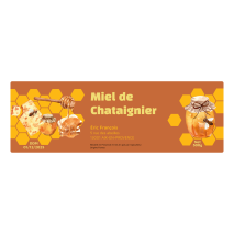 Personalized sticker label chestnut honey with watercolor design