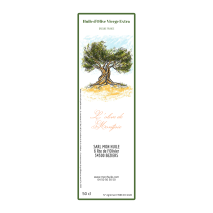 Personalized sticker label olive oil watercolor olive tree