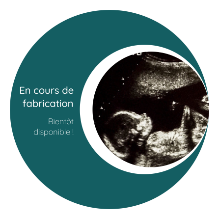 Personalized round ultrasound pregnancy announcement sticker label