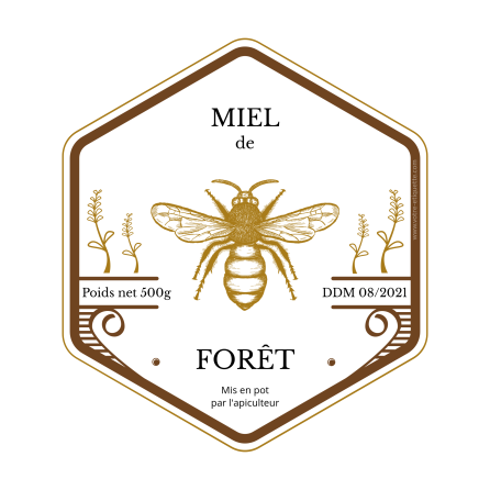 Personalized hexagon honey sticker