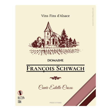 Self-adhesive label Domaine Schwach