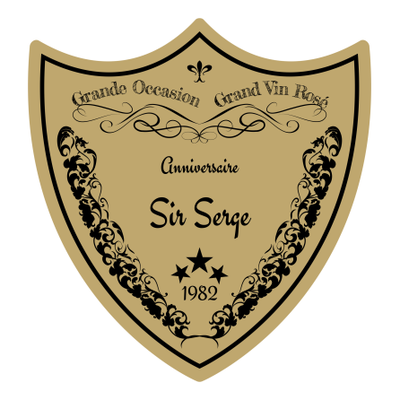 Personalized self-adhesive label Sir Serge Classic