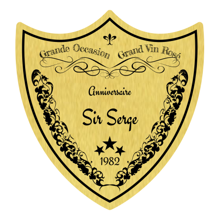 Personalized self-adhesive label Sir Serge Gold