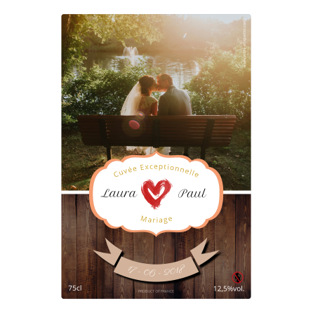 Personalized sticker wedding photo