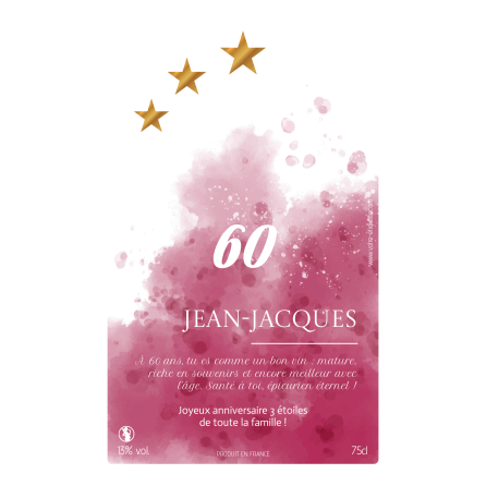 Personalized rounded top 3 star sticker label for birthday