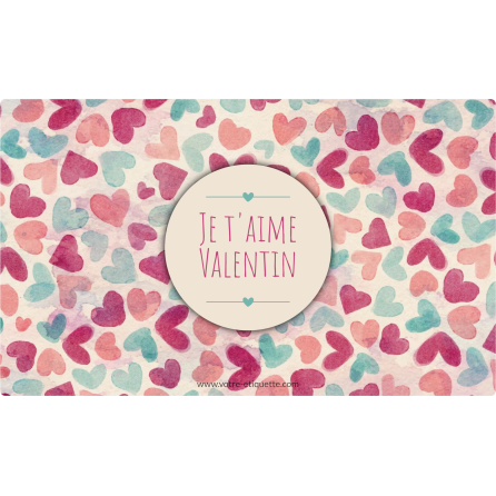 Personalized sticker label pastel love pattern