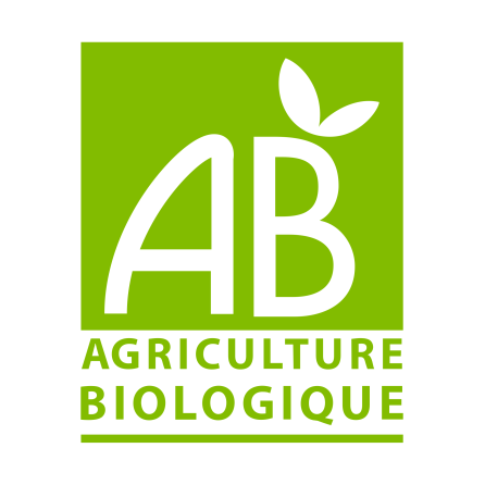 Personalized sticker label AB organic farming logo