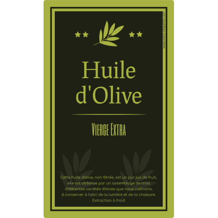 Personalized sticker label olive oil green