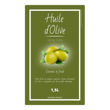 Personalized sticker label olive oil white