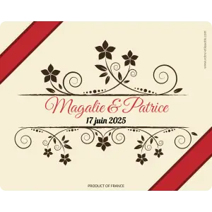 self-adhesive wedding label for champagne bottles