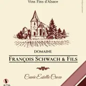 Étiquette de vin personnalisée Alsace – Domaine François Schwach & Fils, design traditionnel