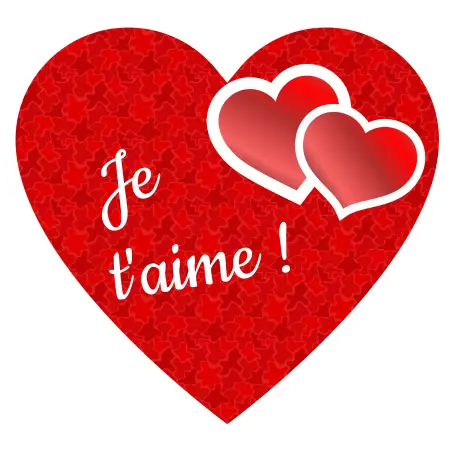 Étiquette personnalisée cœur je t’aime en papier premium