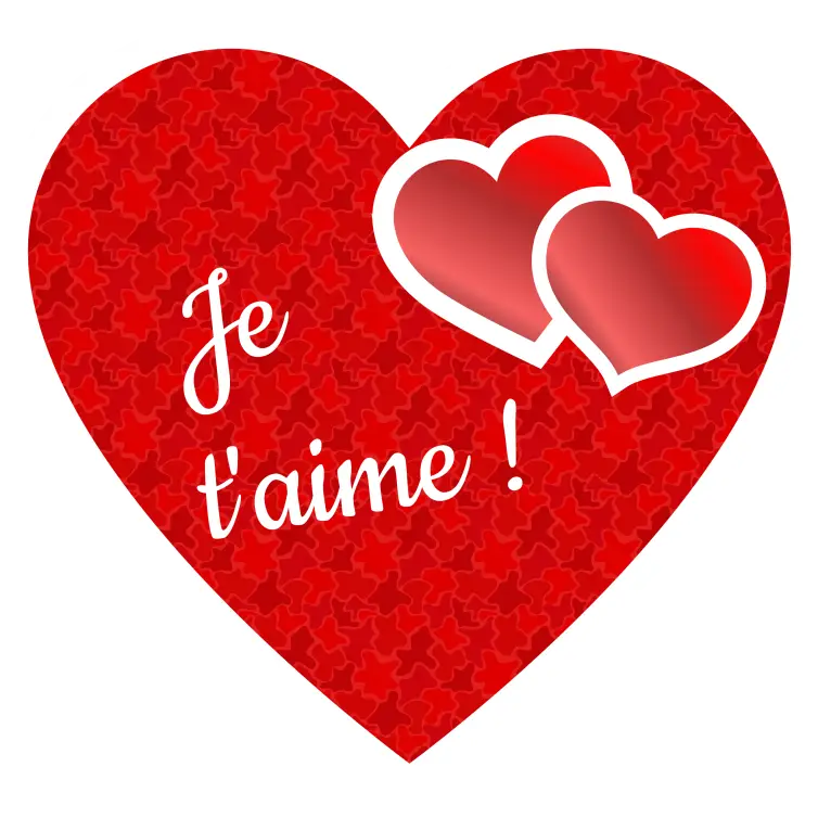 Étiquette personnalisée cœur Je t’aime en papier premium