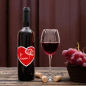 Étiquette personnalisée cœur Je t’aime en papier premium