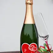 Étiquette personnalisée cœur Je t’aime en papier premium