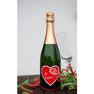 etikett mit personalisiertem herz ich liebe dich aus premium-papier