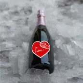 Étiquette personnalisée cœur Je t’aime en papier premium