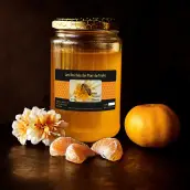 Étiquette personnalisée miel toutes fleurs en papier premium noir mat