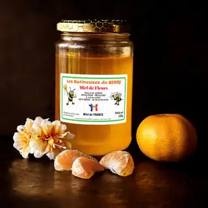 étiquette personnalisée pour miel de fleurs artisanale et originale