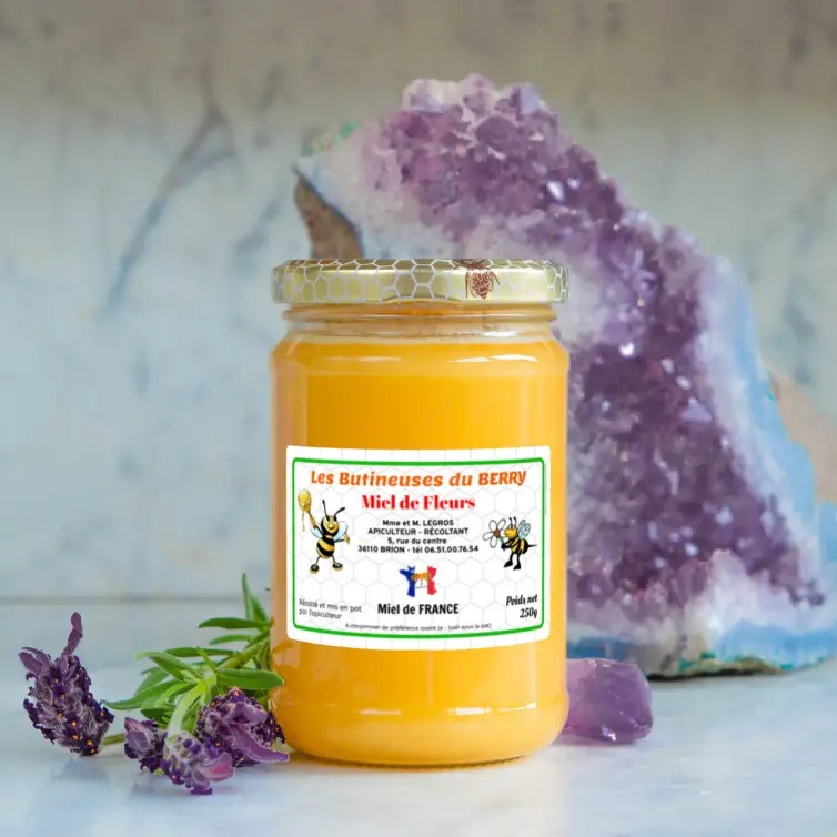 Étiquette personnalisée pour miel de fleurs artisanale et originale