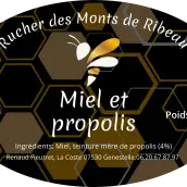 Étiquette personnalisée pour miel et propolis de qualité artisanale