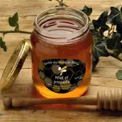 Étiquette personnalisée pour miel et propolis de qualité artisanale