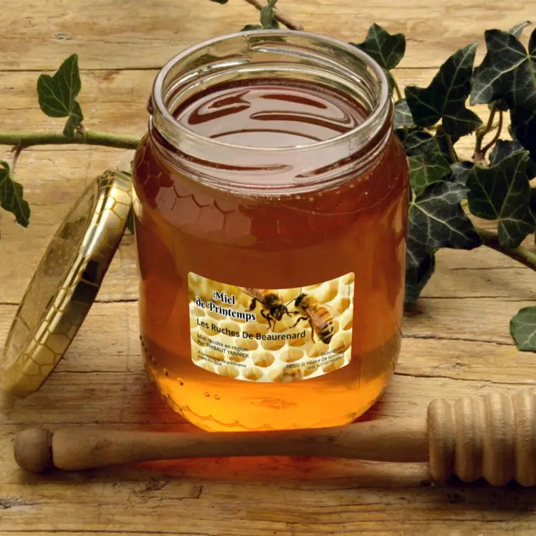 Étiquette personnalisée pour miel de printemps, artisanale et professionnelle