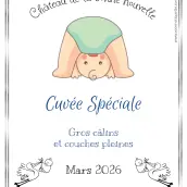 Custom label for birth or christening, sweet design for special cuvée