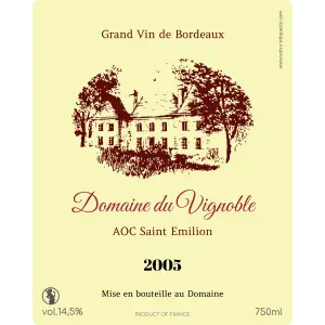 ajoutez une touche d’élégance à vos bouteilles avec cette étiquette autocollante personnalisée de vin au design inspiré des grands crus de Bordeaux