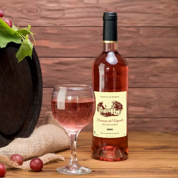 Étiquette de vin personnalisée Bordeaux – Domaine du Vignoble, modèle Saint-Émilion classique